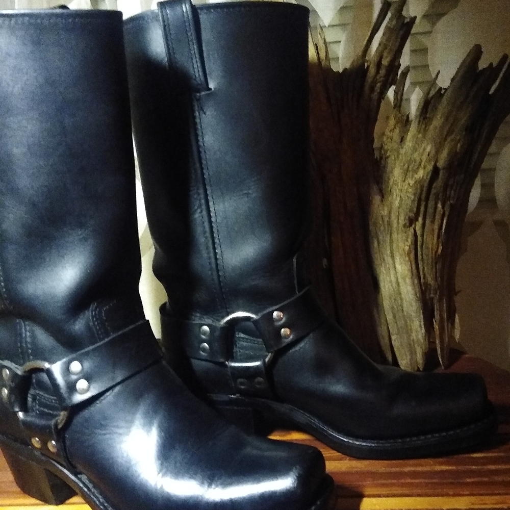 Black Frye Harness Boots